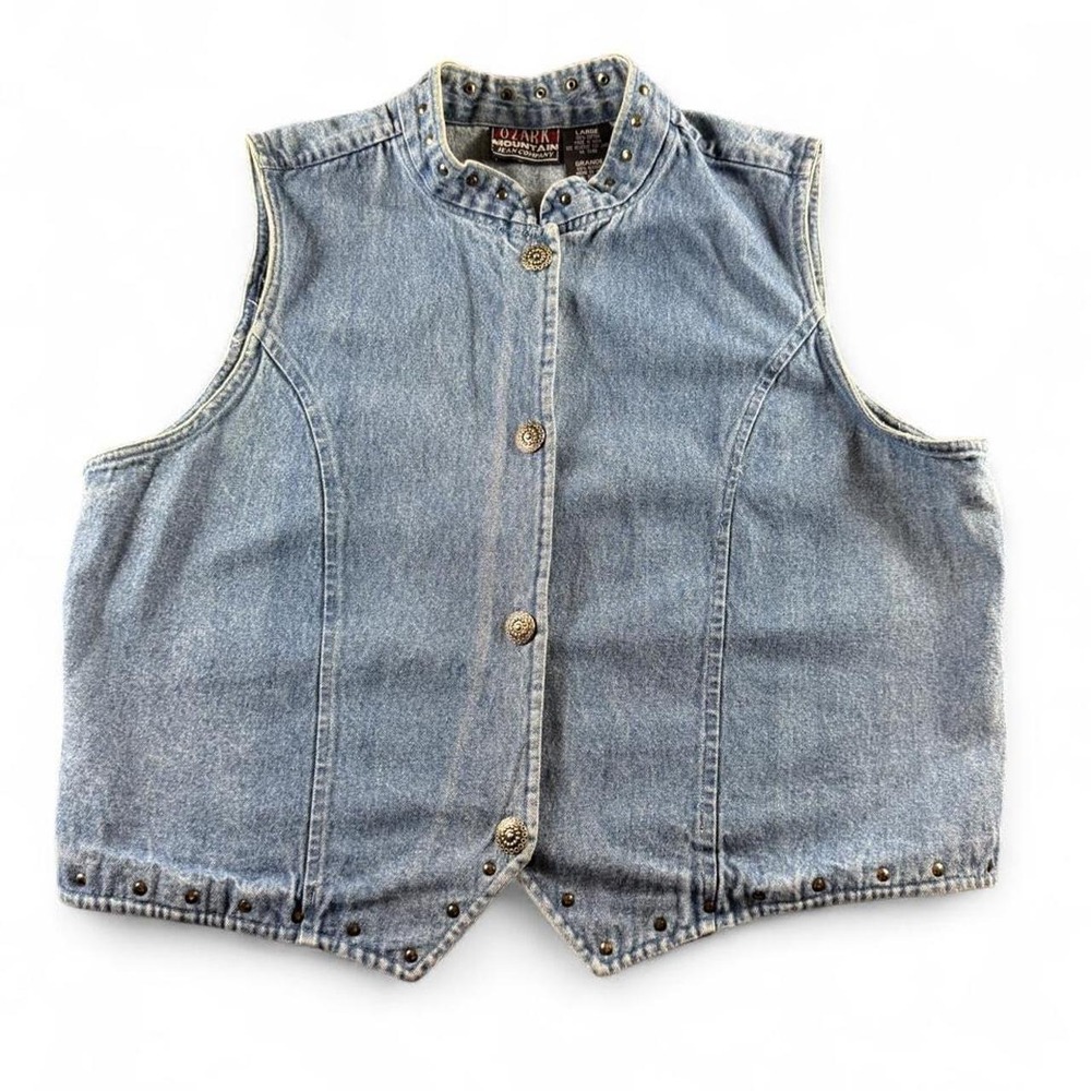Vintage Ozark Mountain Denim Vest w. Decorative Buttons